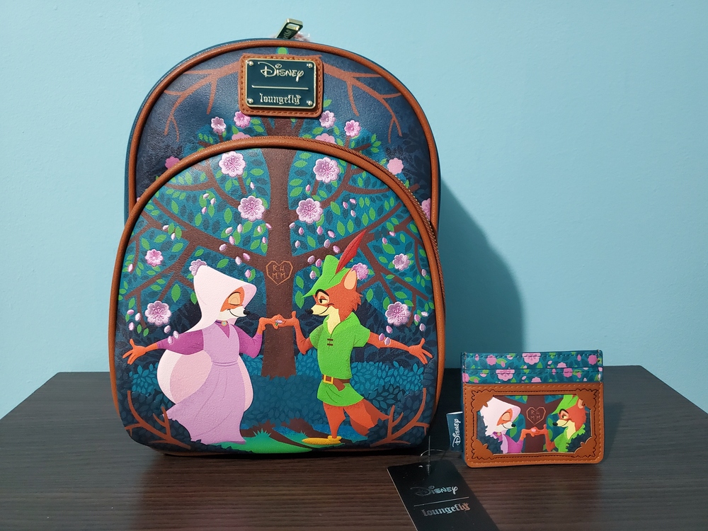 NWT Loungefly Disney Robin Hood Mini Backpack & Cardholder Set